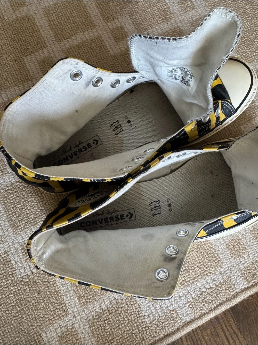 Converse Chuck Taylor Tiger Stripe Leather High Top Sneakers Streetwear Men’s 11 - Picture 10 of 14
